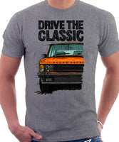 Drive The Classic Range Rover Classic Late Model Big Bumper. T-shirt in Heather Grey Color.