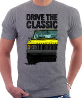 Drive The Classic Range Rover Classic Mid Model. T-shirt in Heather Grey Color.