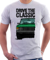 Drive The Classic Range Rover Classic Mid Model. T-shirt in White Color.