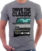Drive The Classic Renault 5 GTL Early Model. T-shirt in Heather Grey Color
