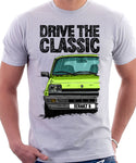 Drive The Classic Renault 5 GTL Early Model. T-shirt in White Color