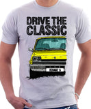 Drive The Classic Renault 5 Early Model. T-shirt in White Color