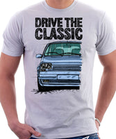 Drive The Classic Renault 5 GT Turbo. T-shirt in White Color