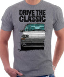 Drive The Classic Renault 5 Late Model. T-shirt in Heather Grey Color
