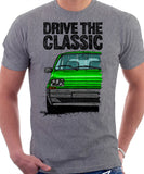 Drive The Classic Renault 5 Late Model. T-shirt in Heather Grey Color