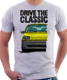 Drive The Classic Renault 5 Late Model. T-shirt in White Color