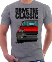 Drive The Classic R5 Turbo (Black Bumper). T-shirt in Heather Grey Color