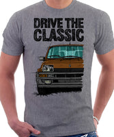 Drive The Classic R5 Turbo (Black Bumper). T-shirt in Heather Grey Color