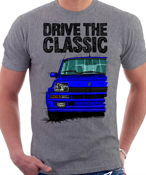 Drive The Classic Renault 5 Turbo (Colour Bumper). T-shirt in Heather Grey Color