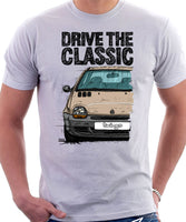 Drive The Classic Renault Twingo Early Model. T-shirt in White Color
