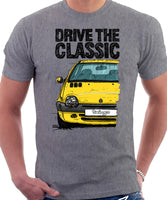 Drive The Classic Renault Twingo Late Model. T-shirt in Heather Grey Color