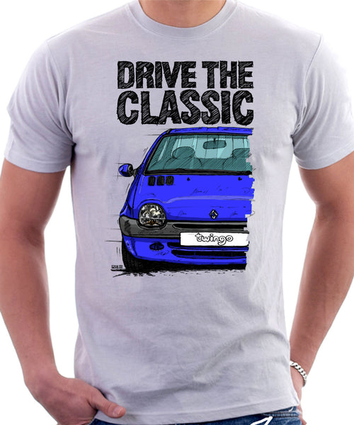 Drive The Classic Renault Twingo Late  Model. T-shirt in White Color
