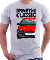 Drive The Classic Renault Twingo Mid Model. T-shirt in White Color