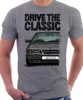 Drive The Classic Saab 9000 Early Model. T-shirt in Heather Grey Colour