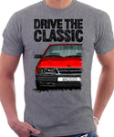 Drive The Classic Saab 9000 Early Model. T-shirt in Heather Grey Colour