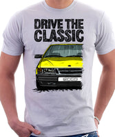 Drive The Classic Saab 9000 Early Model. T-shirt in White Colou