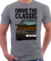 Drive The Classic Saab 9000 Late Model. T-shirt in Heather Grey Colour