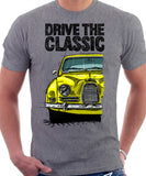 Drive The Classic Saab 96 1960 Model. T-shirt in Heather Grey Colour