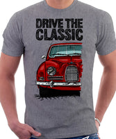 Drive The Classic Saab 96 1960 Model. T-shirt in Heather Grey Colour