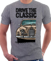 Drive The Classic Saab 96 1960 Model. T-shirt in Heather Grey Colour