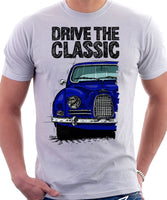 Drive The Classic Saab 96 1960 Model. T-shirt in White Colour