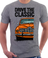 Drive The Classic Saab 96 1969 Model. T-shirt in Heather Grey Colour