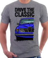 Drive The Classic Saab 96 1978 Model. T-shirt in Heather Grey Colour