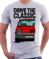 Drive The Classic Fiat Panda Early Model. T-shirt in White Colour