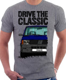 Drive The Classic Fiat Panda Late Model. T-shirt in Heather Grey Colour