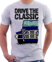 Drive The Classic Mini Moke Late Model. T-shirt in White Colour