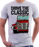 Drive The Classic Mini Moke Late Model. T-shirt in White Colour