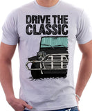 Drive The Classic Mini Moke Late Model. T-shirt in White Colour