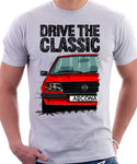 Drive The Classic Opel Ascona B Late Model. T-shirt in White Colour