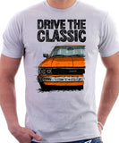 Drive The Classic Toyota Corolla KE70 Round Headlights. T-shirt in White Colour