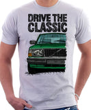 Drive The Classic Volvo 240 80s Model. T-shirt in White Colour