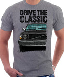Drive The Classic Volvo 240 Early 70s Model. T-shirt in Heather Grey Colour