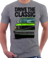 Drive The Classic Volvo 240 Early 70s Model. T-shirt in Heather Grey Colour