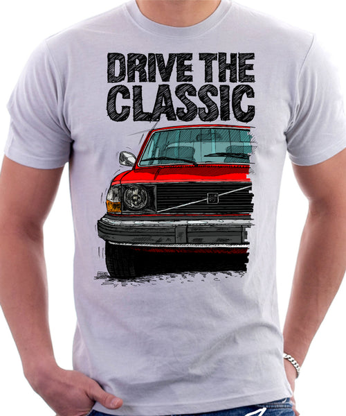 Drive The Classic Volvo 240 Early 70s Model. T-shirt in White Colour