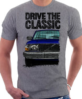 Drive The Classic Volvo 240 Early 80s Model. T-shirt in Heather Grey Colour