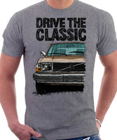 Drive The Classic Volvo 240 Late 70s Model. T-shirt in Heather Grey Colour