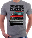 Drive The Classic Volvo 240 Mid 70s Model. T-shirt in Heather Grey Colour