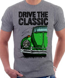 Drive The Classic VW Type 1 Beetle 60's Model . T-shirt in Heather Grey Colour