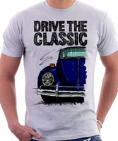 Drive The Classic VW Type 1 Beetle 60's Model . T-shirt in White Colour