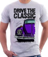 Drive The Classic VW Type 1 Beetle 60's Model . T-shirt in White Colour