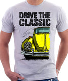 Drive The Classic VW Type 1 Beetle 60's Model . T-shirt in White Colour