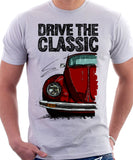 Drive The Classic VW Type 1 Beetle Latest Model . T-shirt in White Colour