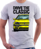 Drive The Classic VW Golf Mk3 Colour Grille. T-shirt in White Color.