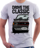 Drive The Classic VW Rabbit (Golf) Mk1 GTI Late Model. T-shirt in White Colour