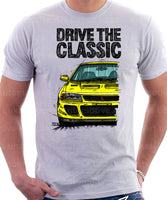 Drive The Classic Mitsubishi Lancer Evolution 1&2. T-shirt in White Colour