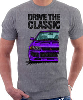 Drive The Classic Mitsubishi Lancer Evolution 3. T-shirt in Heather Grey Colour